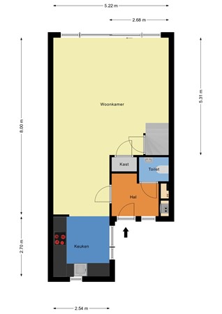 Floorplan - Brittenburg 64, 3328 JB Dordrecht